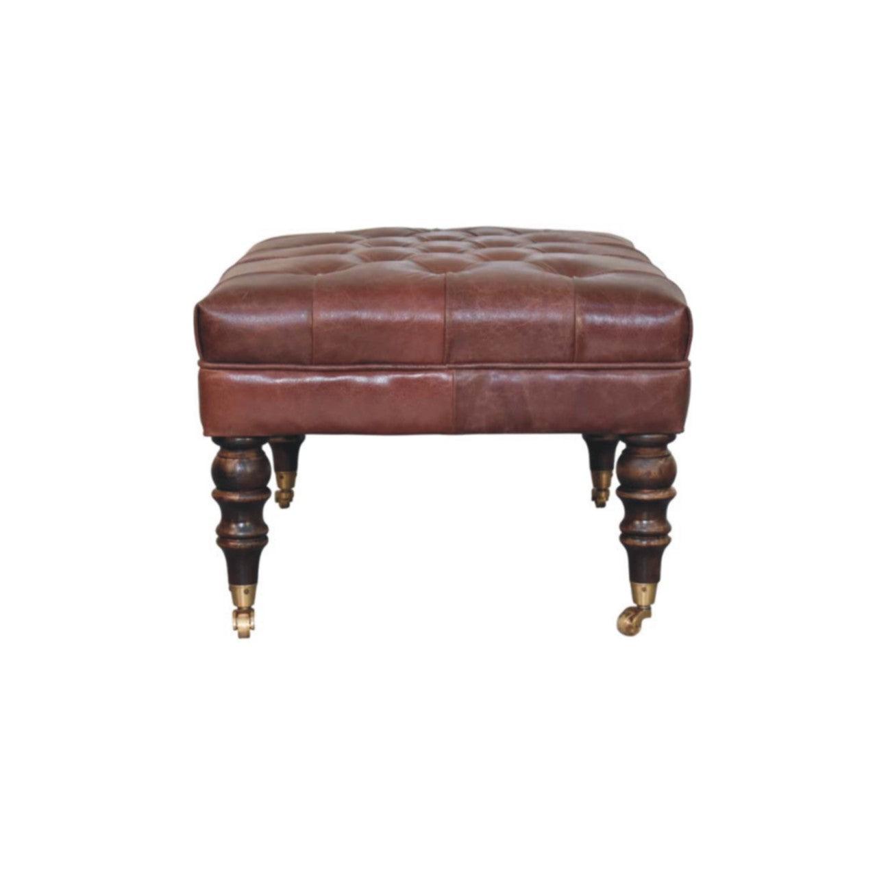 Buffalo Brown Leather Ottoman