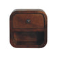 Extra Mini Curved Chestnut Bedside Table