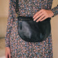 Naomi Leather Sling Bag in Black