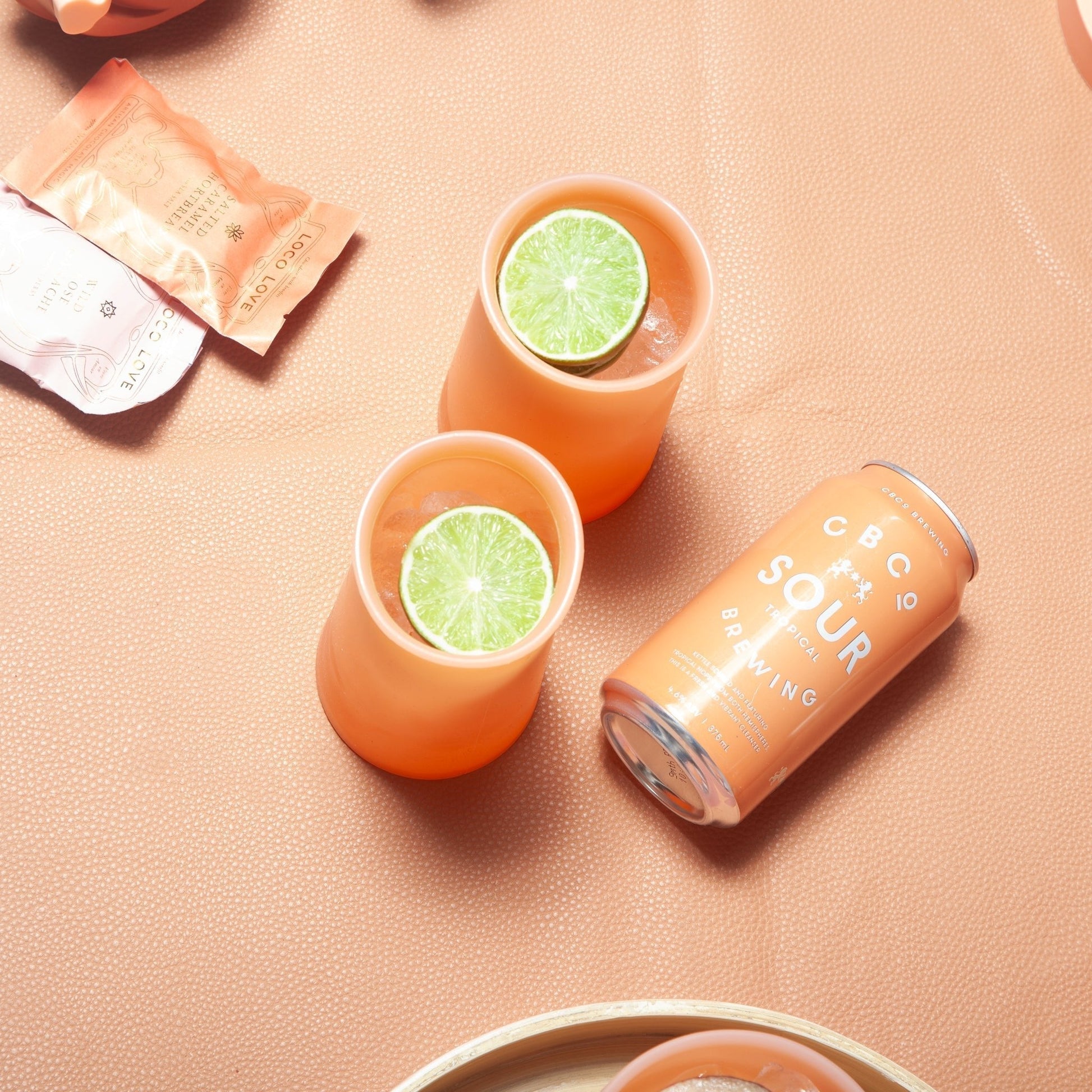 terra + peach | stegg | silicone unbreakable highball glasses