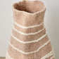 Tribal Lines Dusty Rose Pink Wool Gourd Basket