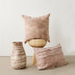Tribal Lines Dusty Rose Pink Wool Gourd Basket