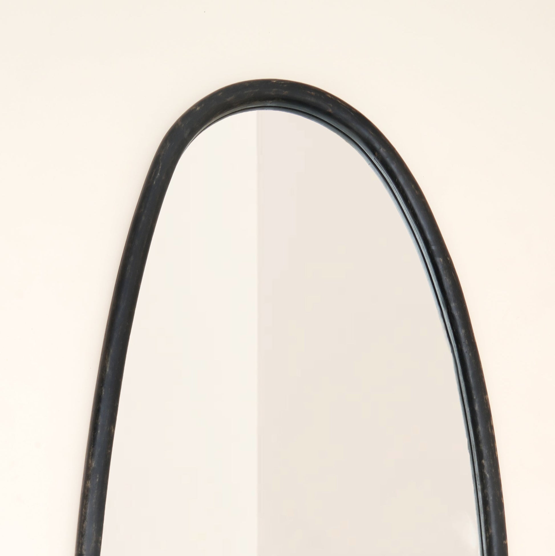 Wall Mirror with Blackwash Mango Wood Frame, Black, 28x60"