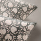 Charcoal & Off-White Blockprint Pillow Cover (18" x 18")