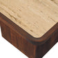 Solid Wood Travertine Top Tray Coffee Table