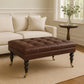 Buffalo Brown Leather Ottoman
