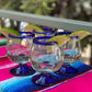 Cobalt Blue Rim Cognac Snifter Tequila Glasses - Set of 4
