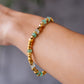 Green Strawberry Quartz and Gold Bead Bracelet