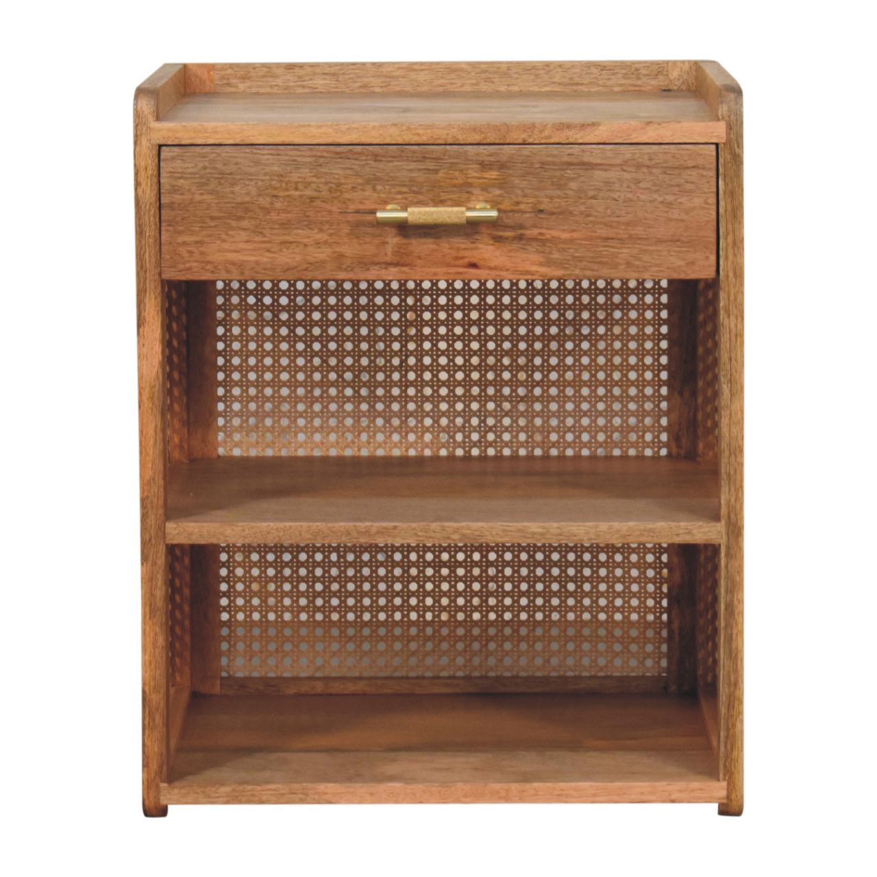 Solid Wood Larissa T-Bar Bedside Table