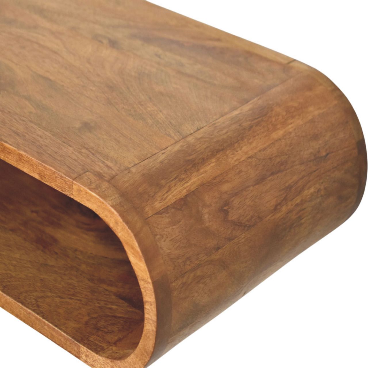 Solid Wood Arc Wall-Mounted Media Console