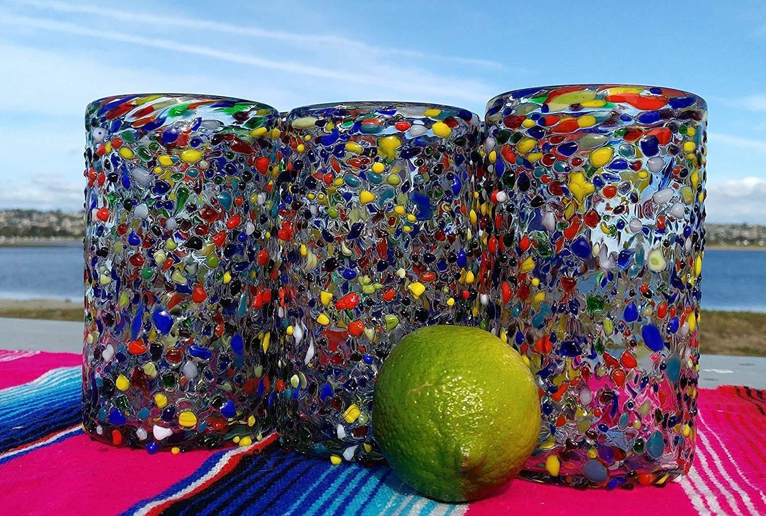 Confetti Rock Design Drinking Glasses - Set of 6