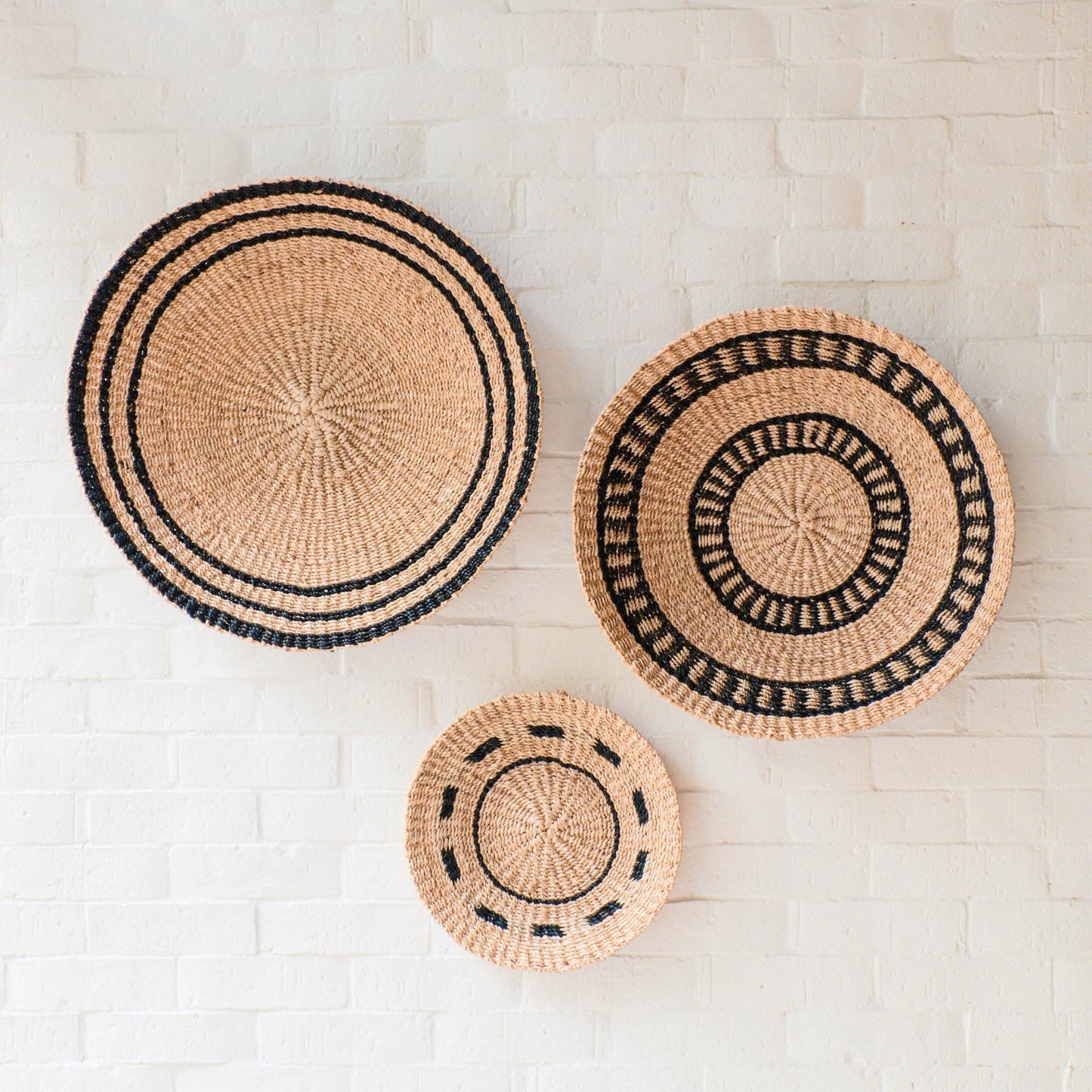 Natural + Black Wall Baskets, Small