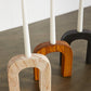 Arch Wooden Taper Candlestick Holder