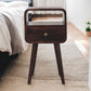 Solid Wood Mini California Walnut Curved Bedside Table