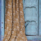 Block Print Curtain, Naturally Dyed Window Panel - Hope Floral 84"