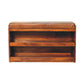 Solid Wood Buffalo Hide Pull-Out Chestnut Shoe Storage Bench