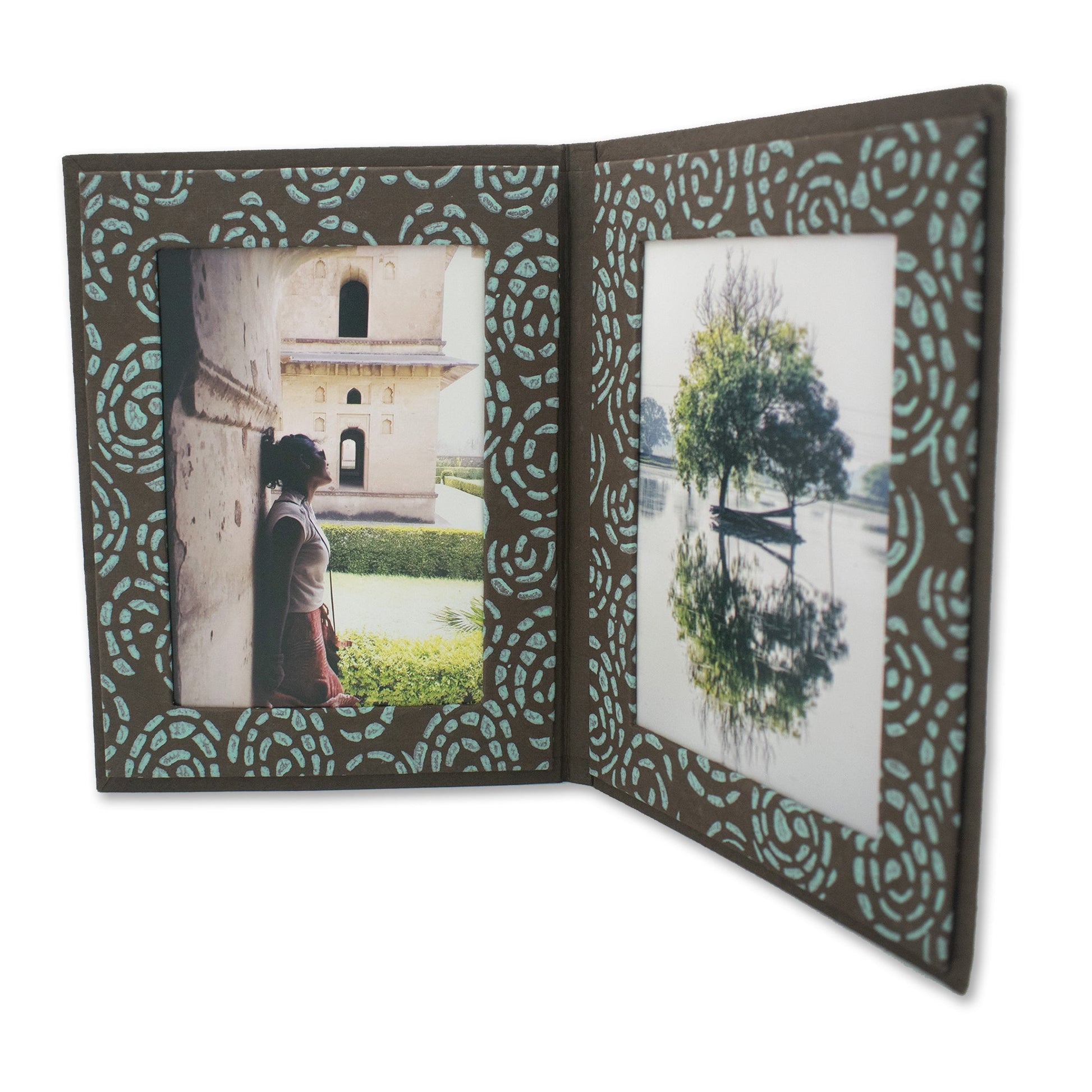 Handmade Double Photo Frames | Upcycled Tree-Free Paper | Fair Trade | Set of 5