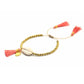 Beaded Shell Tassel Bracelet Coral