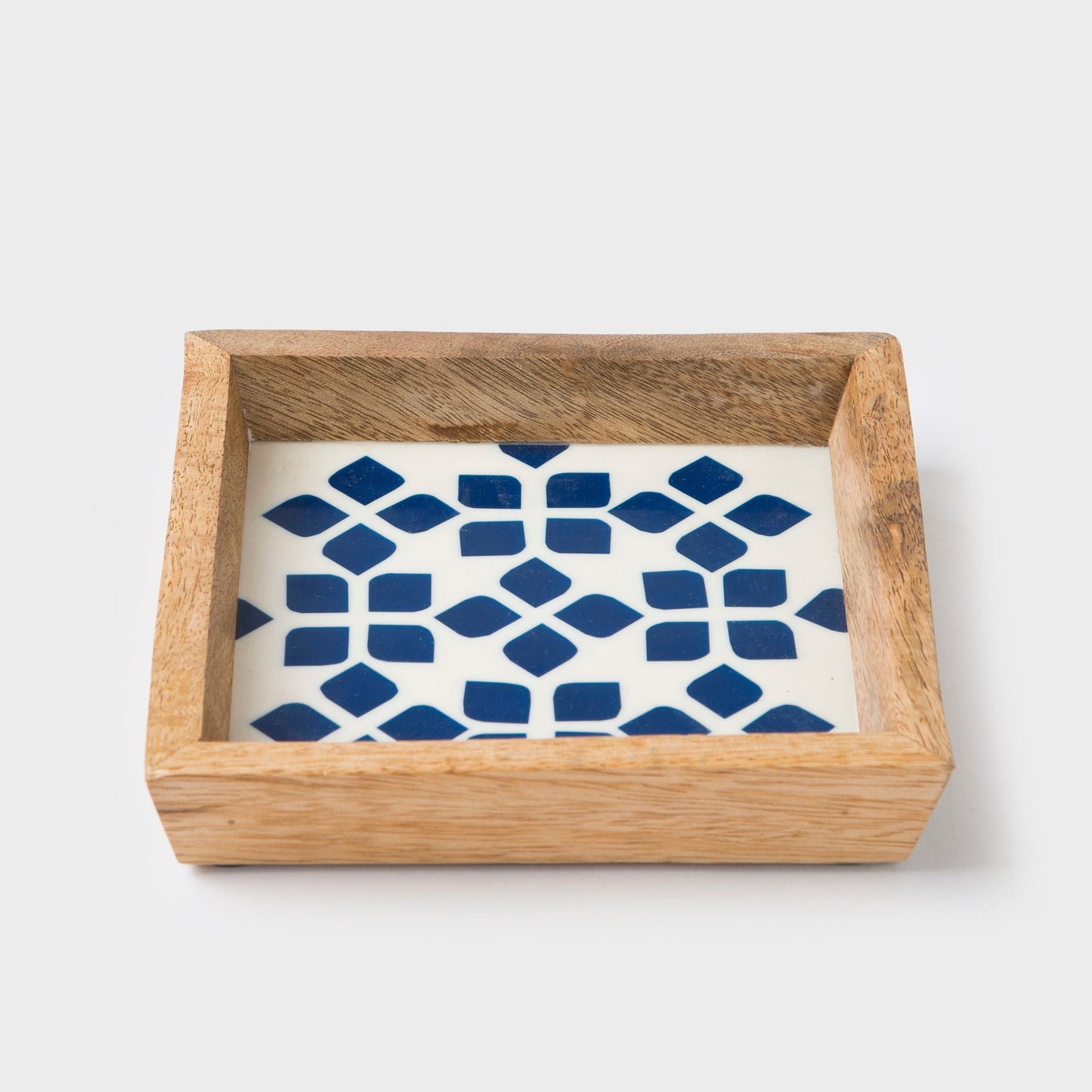 Lattice Blue Trinket Bowl & Tray Gift Box Set