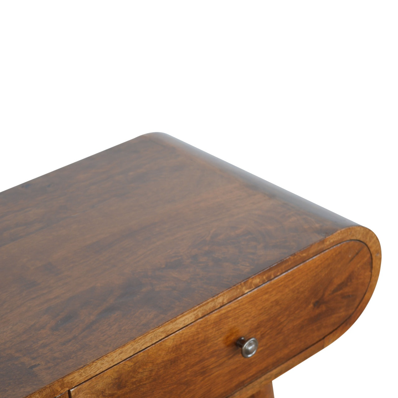 Solid Wood London Console Table, 2-Drawers, Chestnut, Brown
