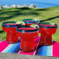 S/4 Stemless Aqua Rim Margarita Glasses