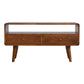 Solid Wood Curved Chestnut Media Unit