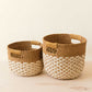S/2 Golden Brown Round Baskets