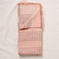 Silica Rose In Shades of Salmon Gray Stripes Pattern Soft Handwoven Merino Throw