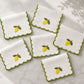 Embroidered Lemon Cocktail Napkin (Set of 6)