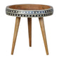 Solid Wood Small Dotted End Table, Black