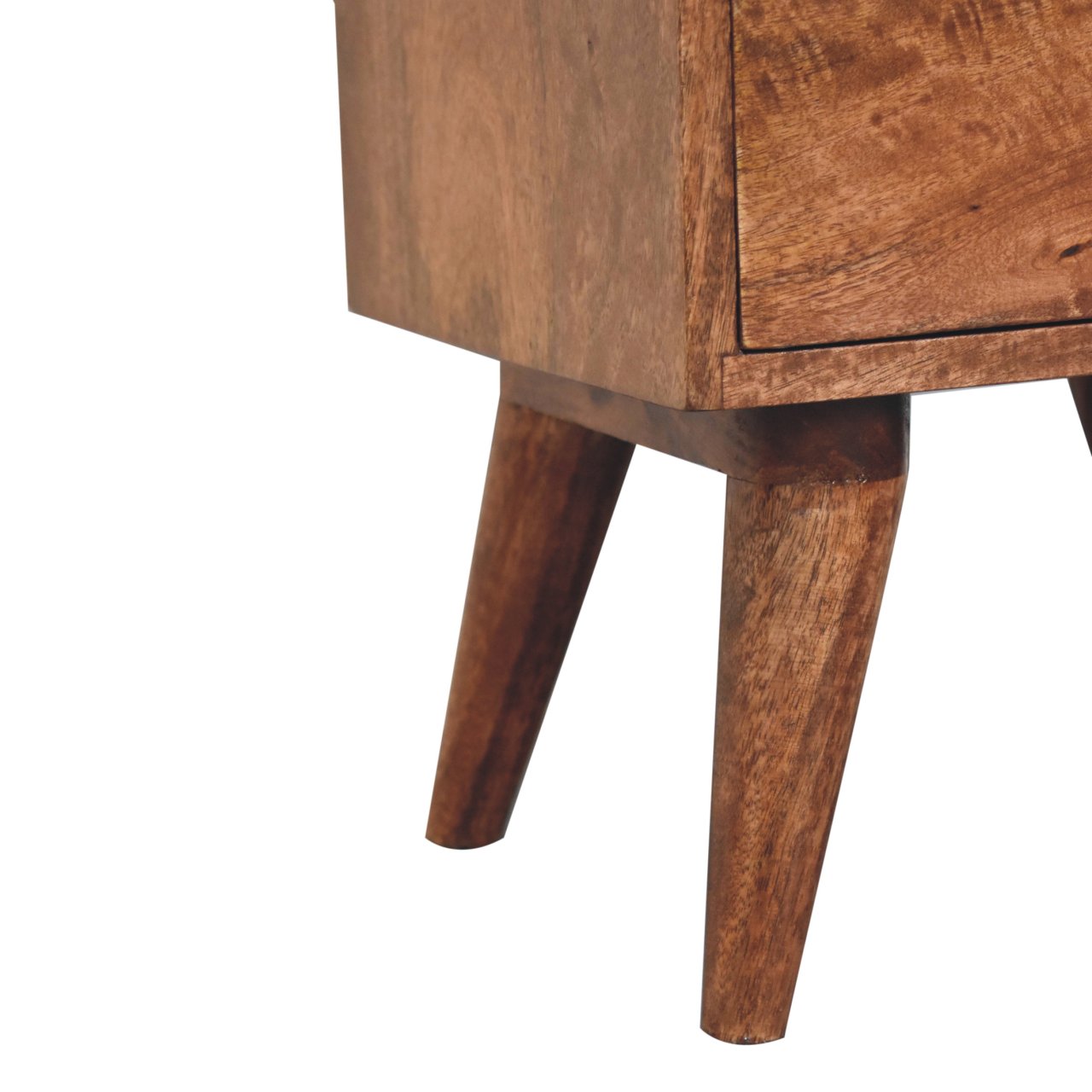 Solid Wood Honey Caramel Nordic Style 4-Drawer Multi Bedside Table