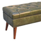 Solid Wood Harbour Leather Upholstered Bench