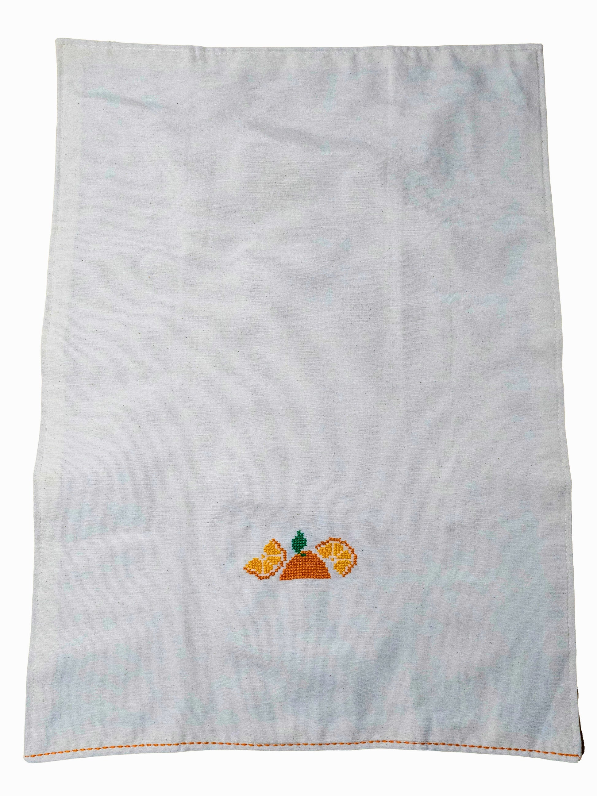 Orange Tatreez Tea Towel