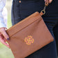 Star Leather Clutch - Mocha