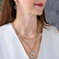 Mixed Metal Three Strand Eye Charm Necklace