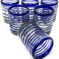 Blue Spiral Design Tumbler Glasses - Set of 6