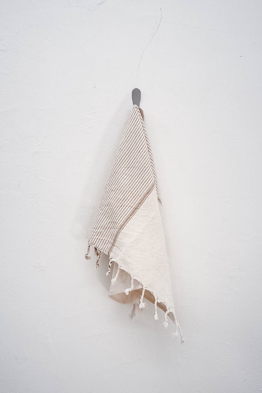 Ivory Caramel Tribeca Hand Towel