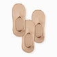 Unisex Cotton No Show Socks 3-Pack | Almond Beige