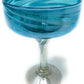 Aqua Swirl Design Margarita Glasses - Set of 4