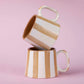 Ceramic Brown Stripe  Coffee cup - 3.5 x 2.5 Inches ( Set of 4 )