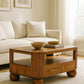 Solid Wood Briarwood Fluted Coffee Table
