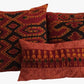 Handwoven Ikat Pillow Cover, Red. Burgundy Cover Only with No Insert. 12inches x 20inches, Cushion