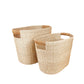 S/2 Tan Oval Woven Baskets