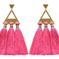 Trío Tassel Earring - Deep Pink