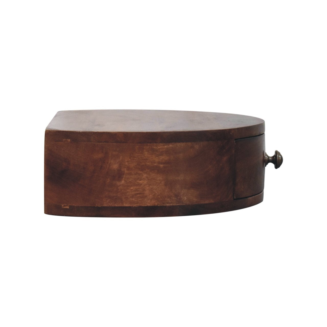 Solid Wood Honey Caramel Wall-Mounted Rounded Bedside Table