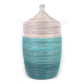 Large Two-Tone Basket - Turquoise + White