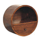 Solid Wood Floating Circle Chestnut Bedside Table