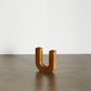 U-Shaped Wooden Double Taper Candlestick Holder