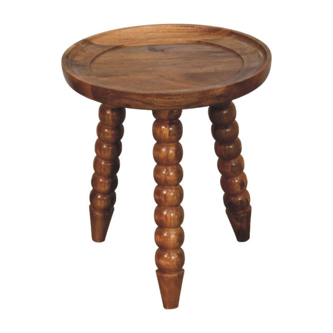 Solid Wood Spindle Tray Side Table