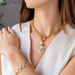 Mixed Metal Charm Cluster Necklace